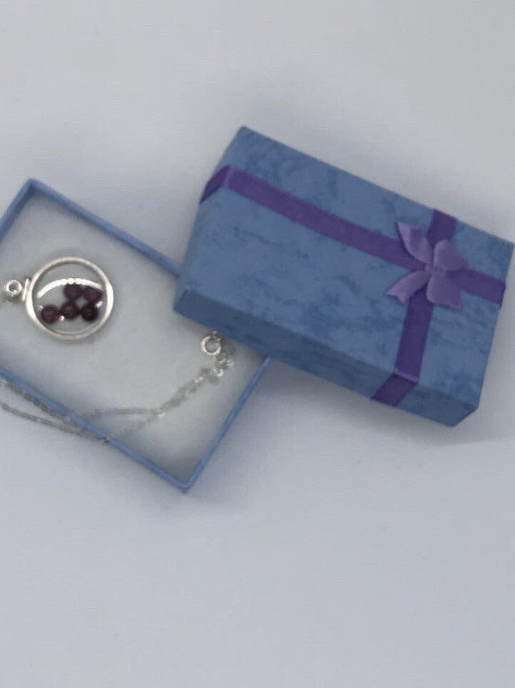 20 mm Sterling Silver Shaker locket with 4.16 TCW genuine 4 mm Garnets, January