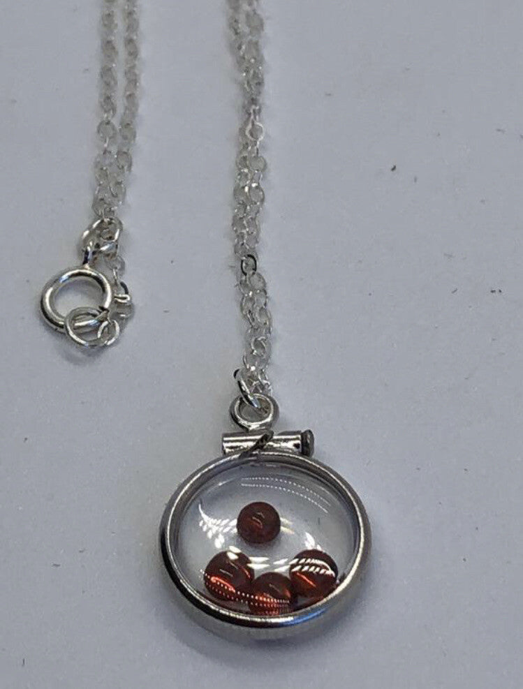 12.5 mm Handmade sterling silver shaker locket with 0.85 TCW of genuine garnets