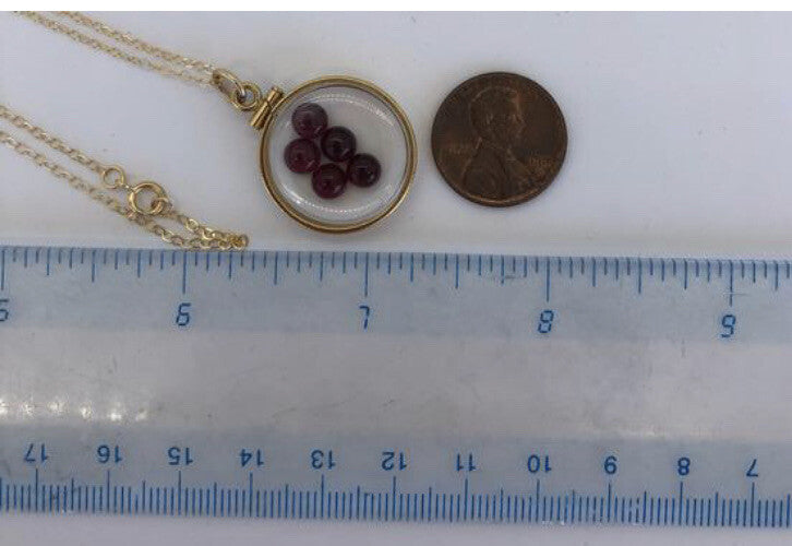 20mm 14k gold filled Shaker locket, 3.9 TCW genuine Garnet gems, January Birth