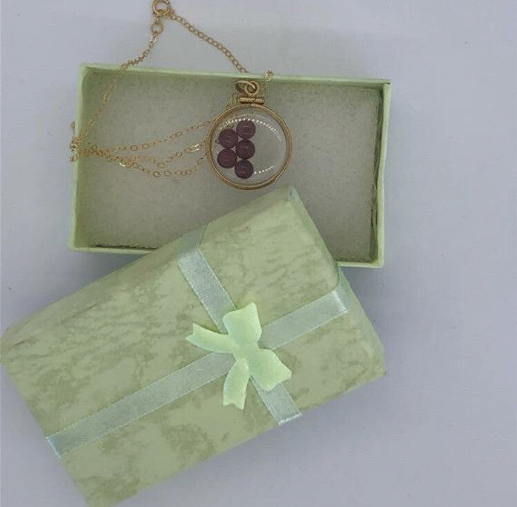 20mm 14k gold filled Shaker locket, 3.9 TCW genuine Garnet gems, January Birth