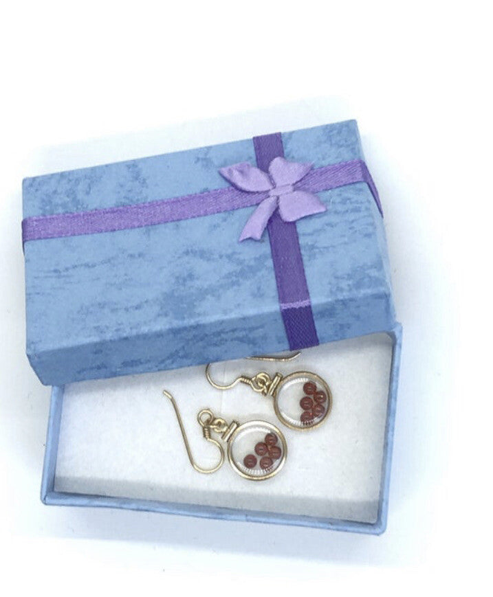 Handmade 14k gold filled shaker locket Earrings 2.2 TCW of genuine garnets