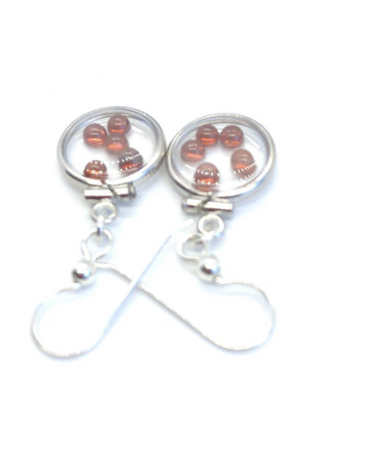 Handmade sterling silver shaker locket Earrings 2.2 TCW of genuine garnets