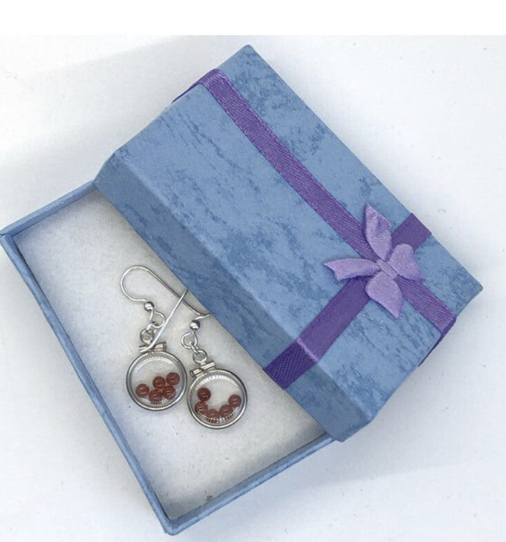 Handmade sterling silver shaker locket Earrings 2.2 TCW of genuine garnets
