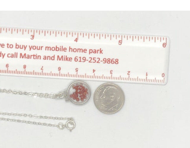 12.5 mm Handmade sterling silver shaker locket with 0.85 TCW of genuine garnets