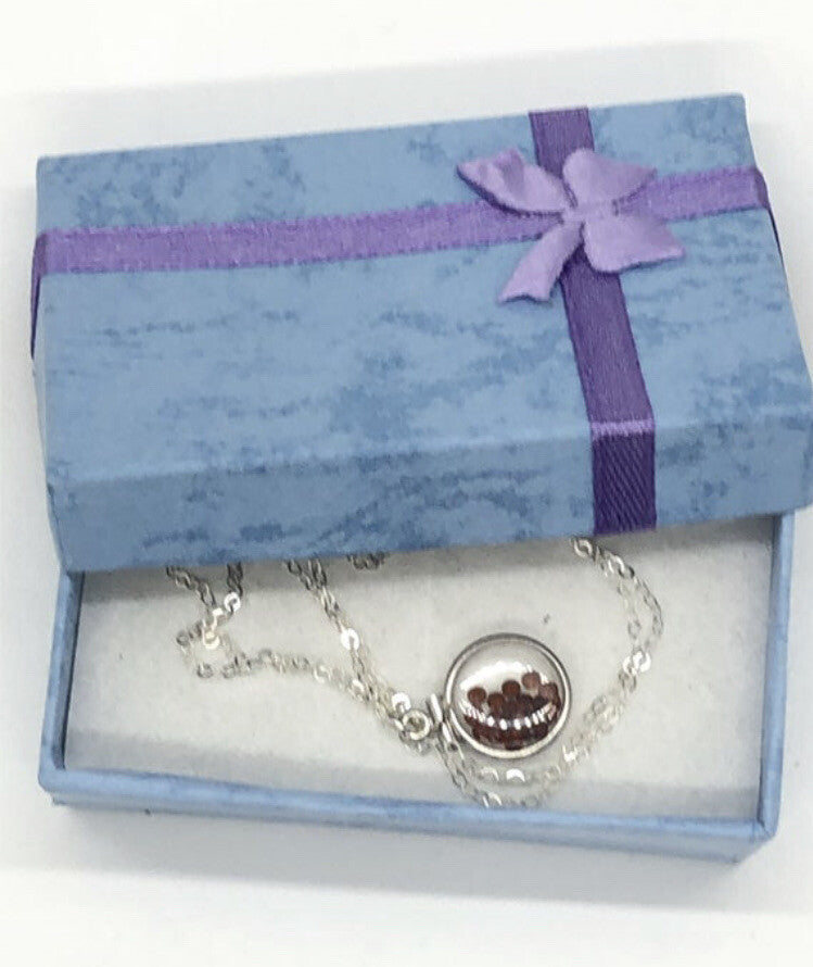 12.5 mm Handmade sterling silver shaker locket with 0.85 TCW of genuine garnets