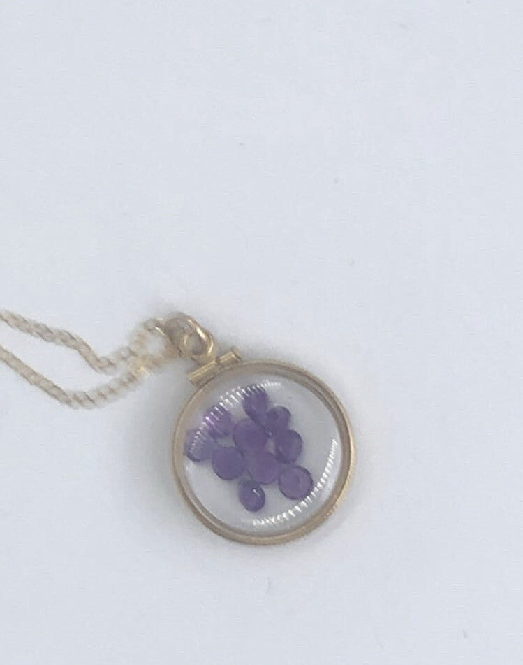 14k gold filled shaker locket with 2.90 Carats TW of genuine amethyst