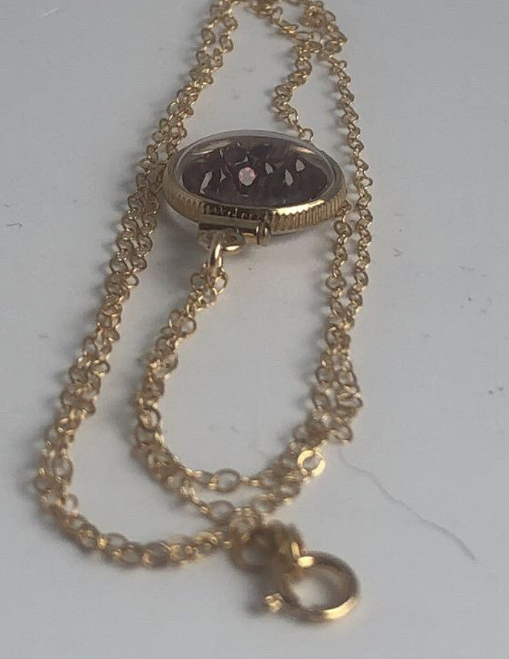 12.5 mm Handmade 14k gold filled shaker locket with 0.85 TCW of genuine garnets