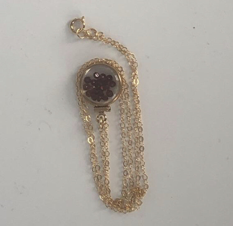 12.5 mm Handmade 14k gold filled shaker locket with 0.85 TCW of genuine garnets
