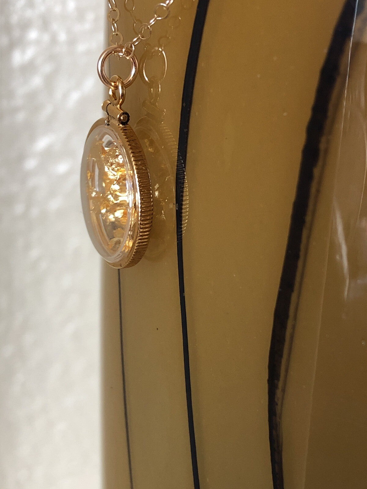 Vintage 12k gold filled locket with 23k gold inside hand made necklace