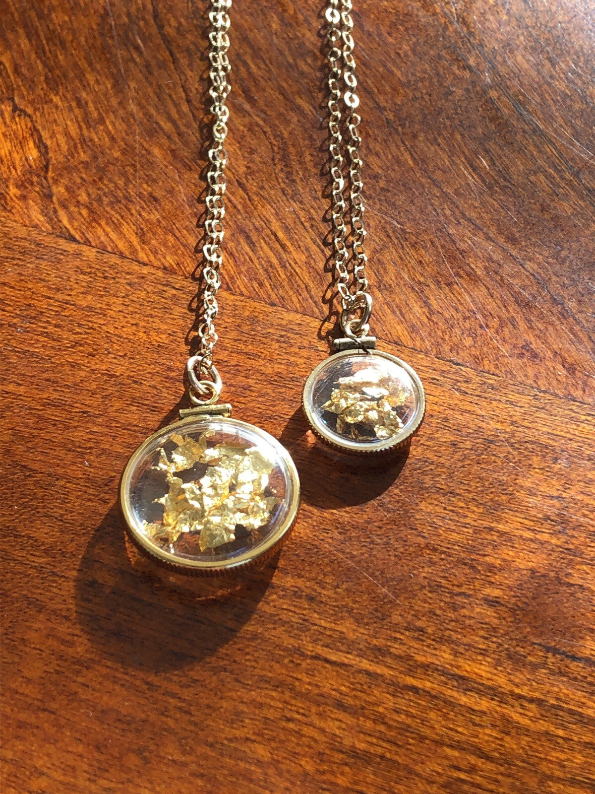 Vintage 12k gold filled locket with 23k gold inside hand made necklace
