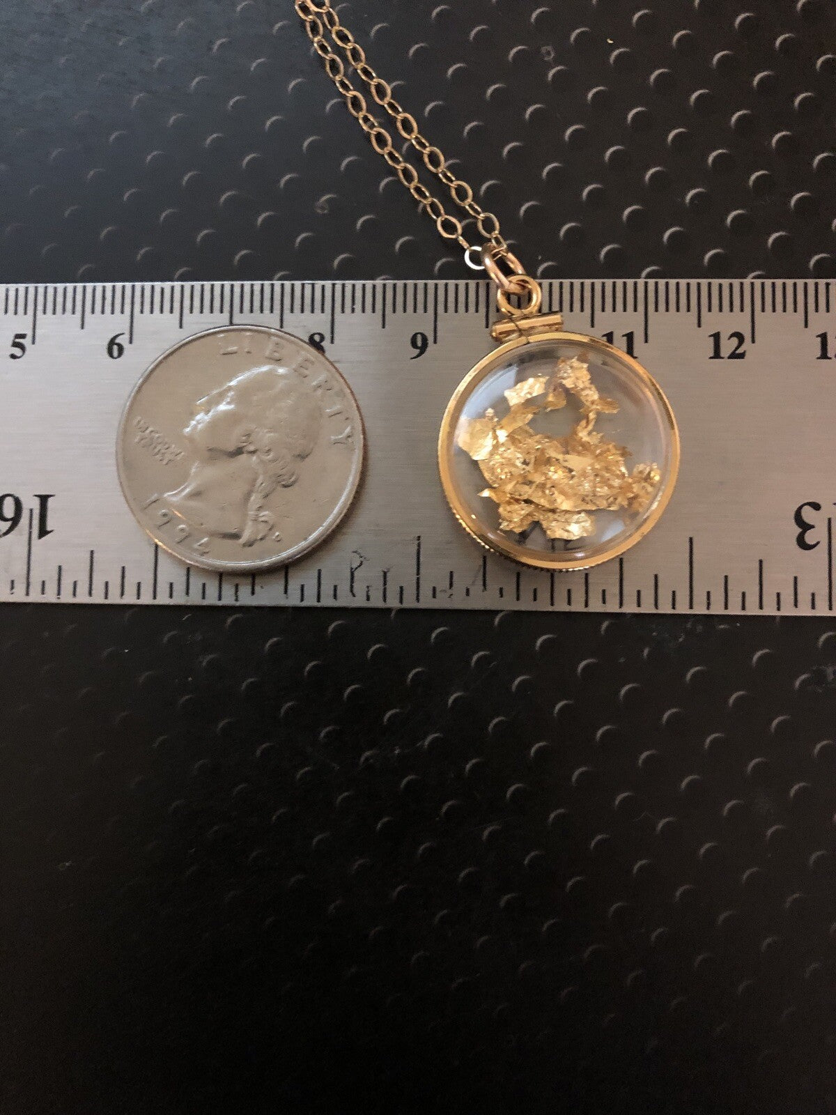 Vintage 12k gold filled locket with 23k gold inside hand made necklace