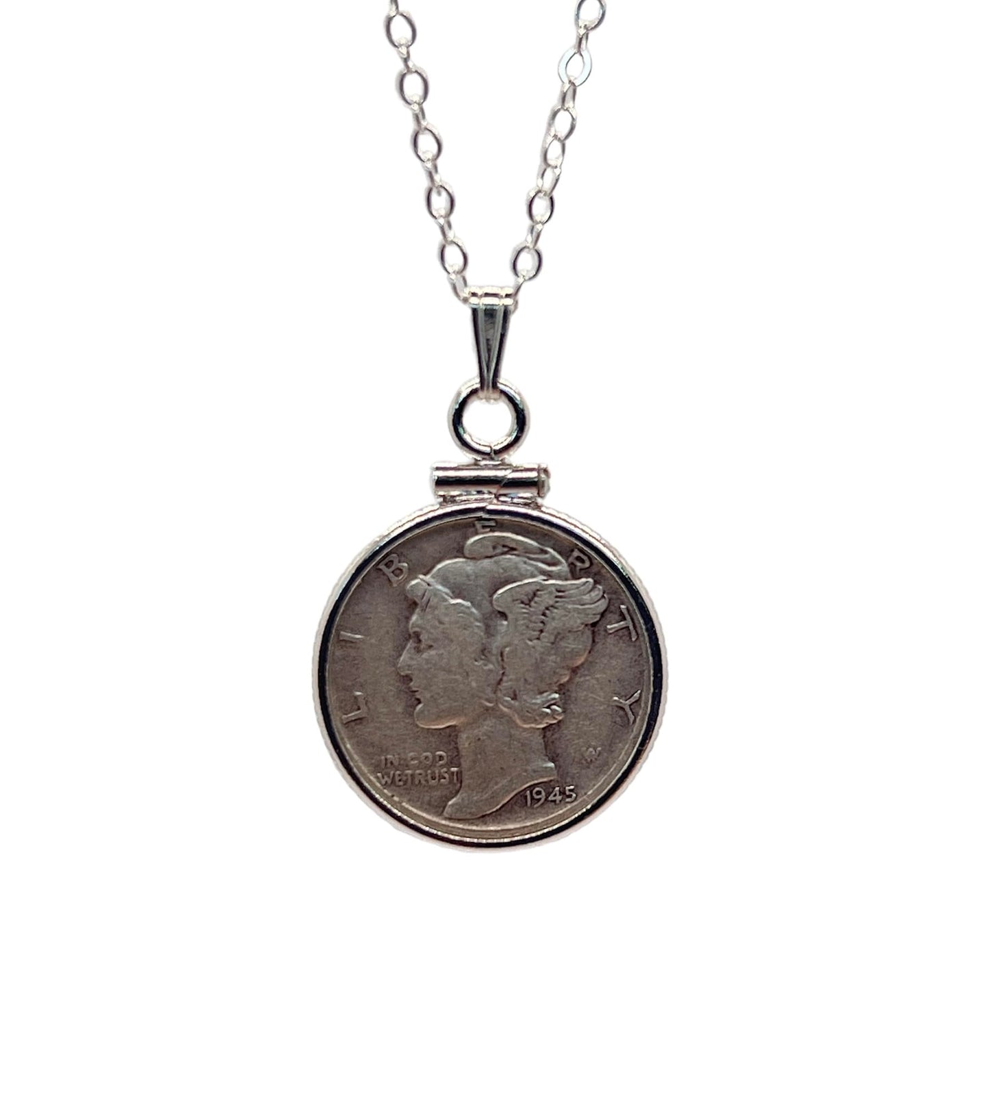 Collar clásico hecho a mano de plata de ley mercurio, 43 cm (18 pulgadas), Plata esterlina, Sin piedra preciosa