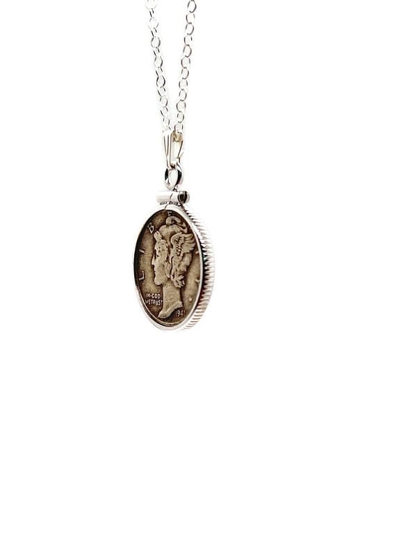 Collar clásico hecho a mano de plata de ley mercurio, 43 cm (18 pulgadas), Plata esterlina, Sin piedra preciosa