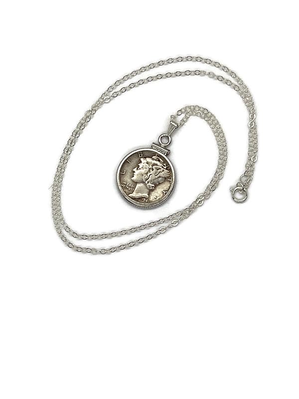 Collar clásico hecho a mano de plata de ley mercurio, 43 cm (18 pulgadas), Plata esterlina, Sin piedra preciosa