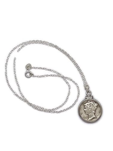 Collar clásico hecho a mano de plata de ley mercurio, 43 cm (18 pulgadas), Plata esterlina, Sin piedra preciosa