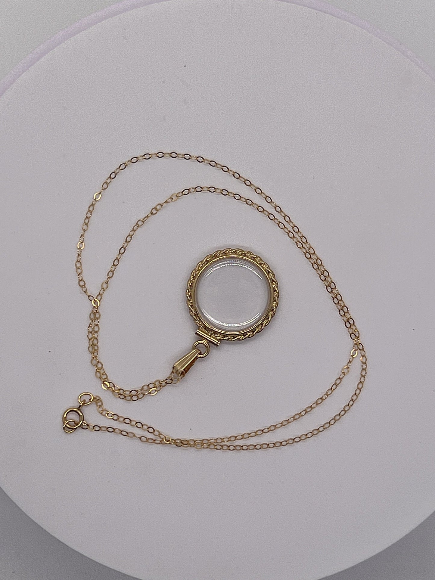 Empty Customizable Hand Made 21 mm 14k Gold Filled Lucite Shaker Locket With ROPE EDGE w/ Free Screwdriver Waiting for your Little Treasures