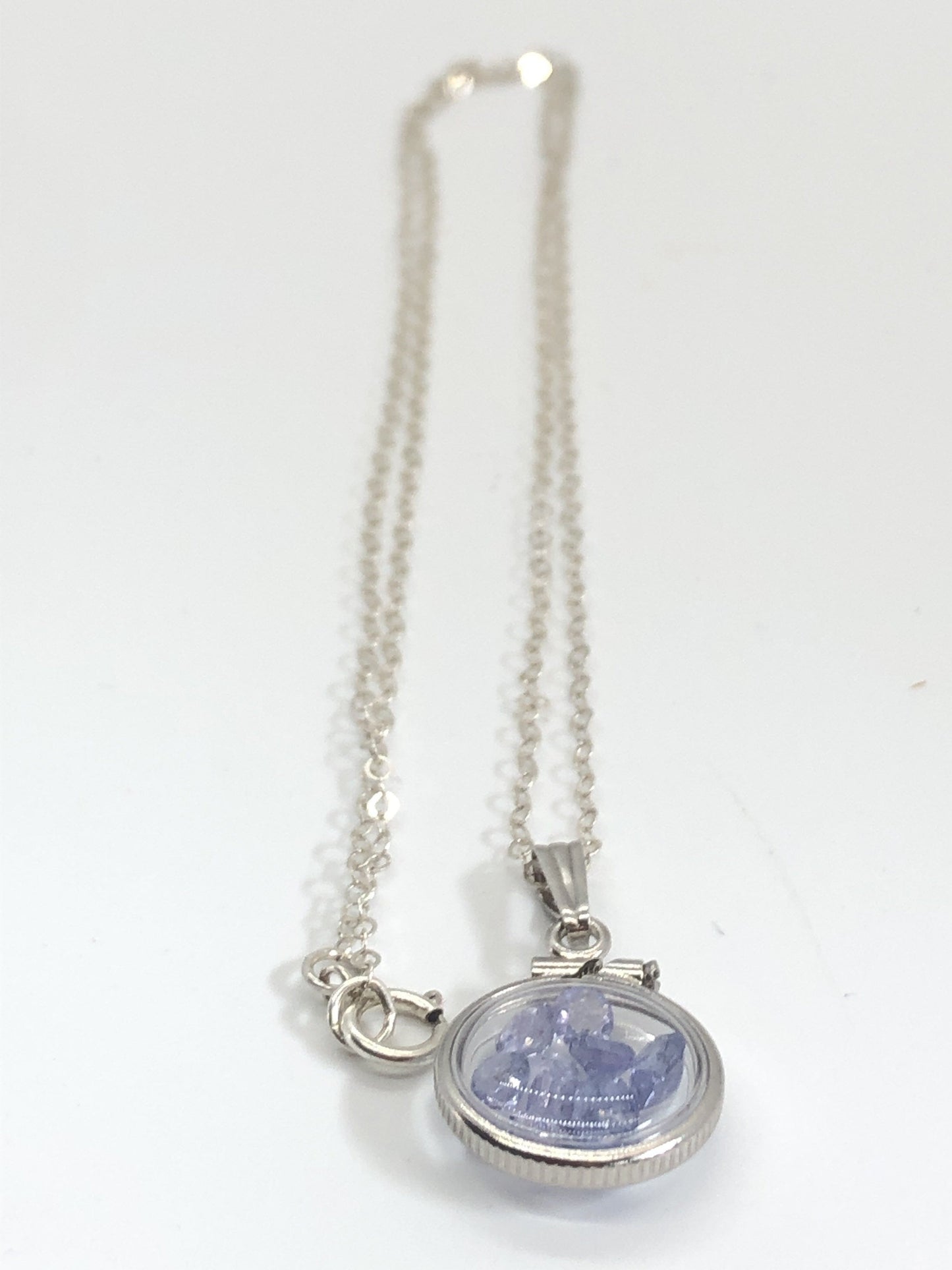 Diminutive Tanzanite Shaker Locket 14k GF or Silver with beautiful December Birthstone, .9TCW round cut gems