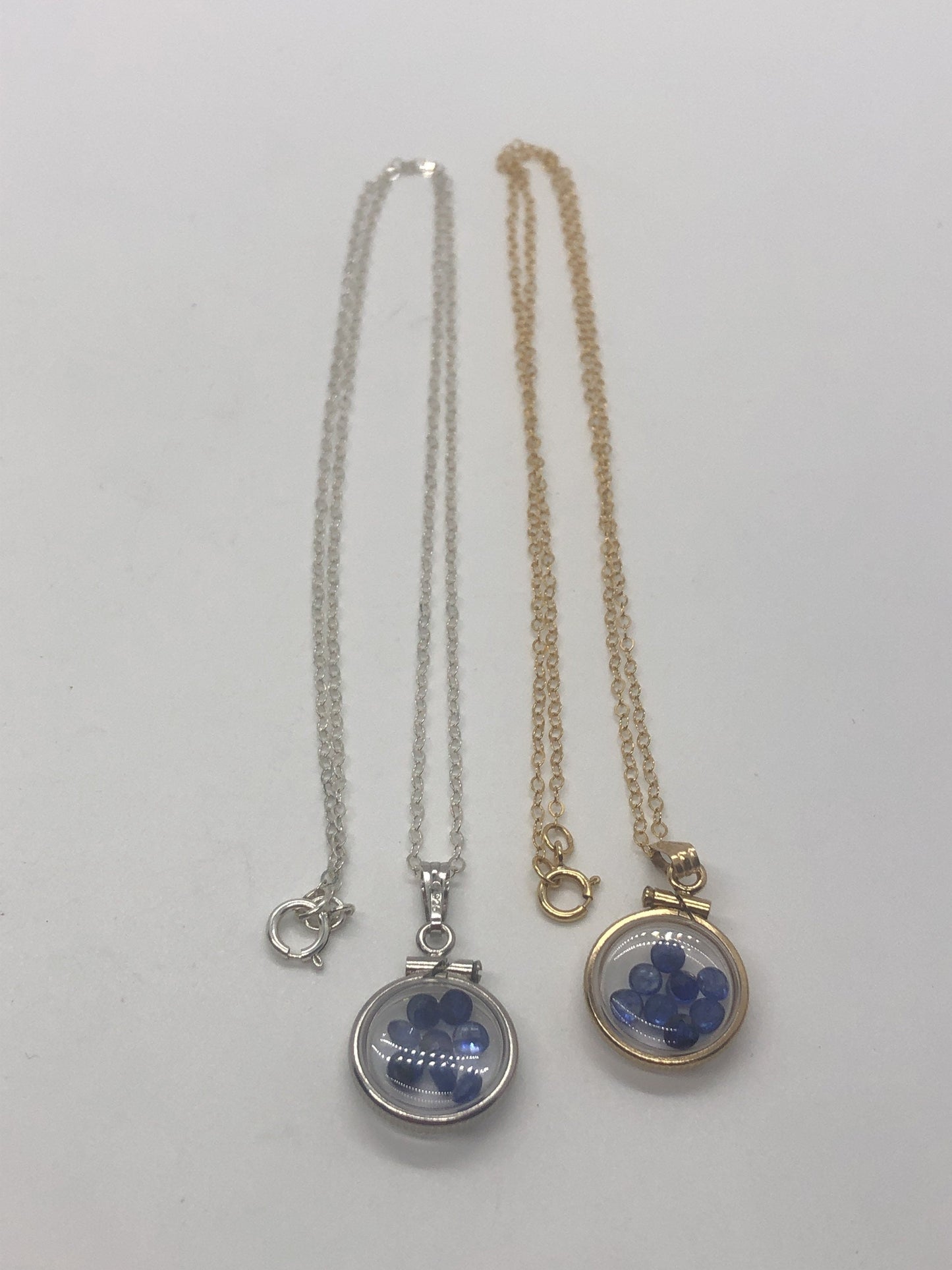 Diminutive 1.6 TCW Sapphire Shaker Locket 14k Gold Filled or Sterling Silver filled w/ beautiful September Birthstone