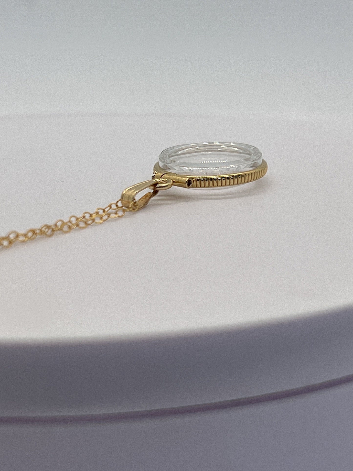 Empty Customizable Dime Sized Diamond edge Handmade 14k Gold Filled Shaker Locket Necklace w/ Free Screwdriver Waiting For small treasure.