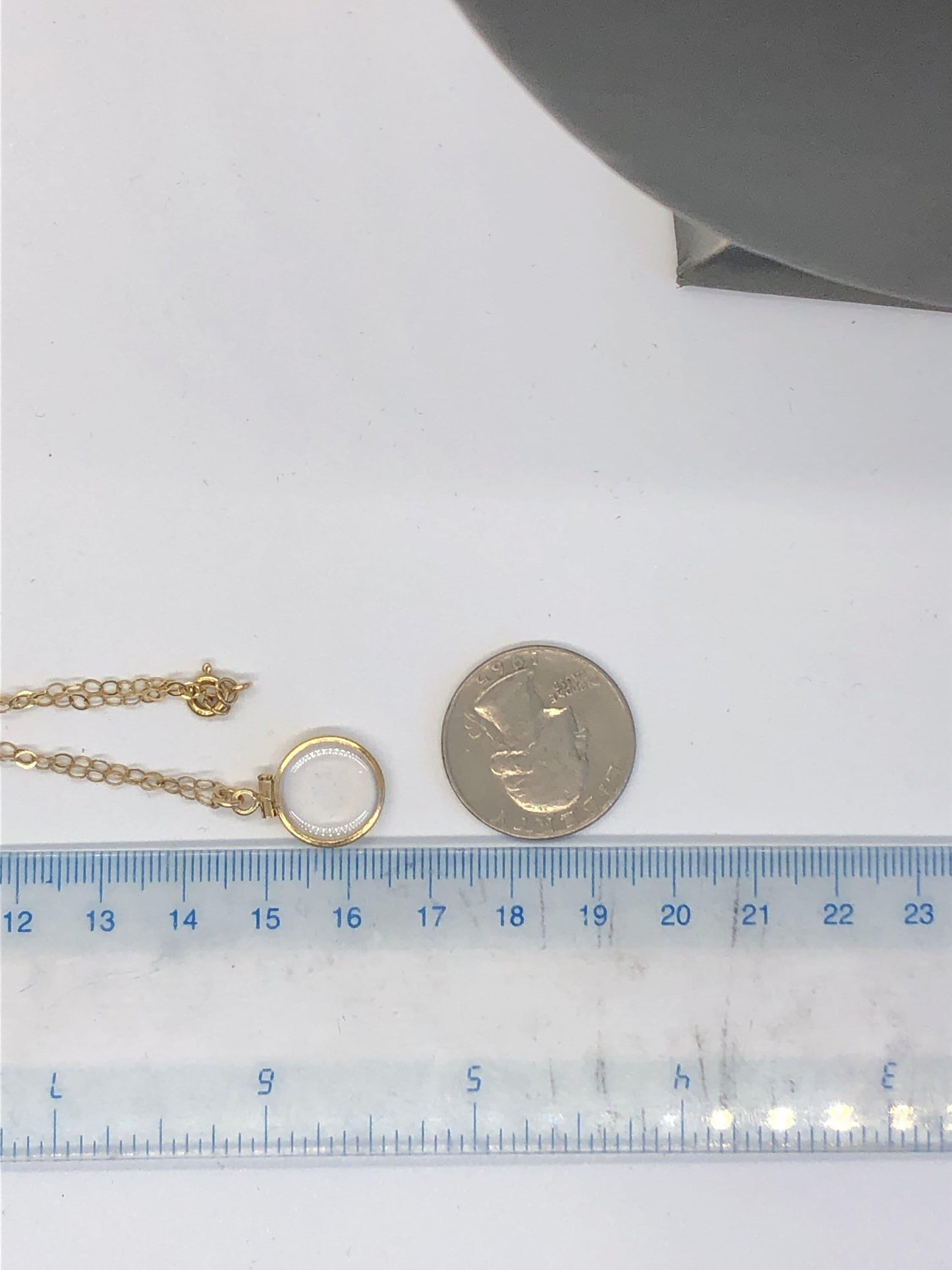 14k solid gold empty 12.5 mm handmade shaker locket, free screwdriver included , waiting for your small treasures