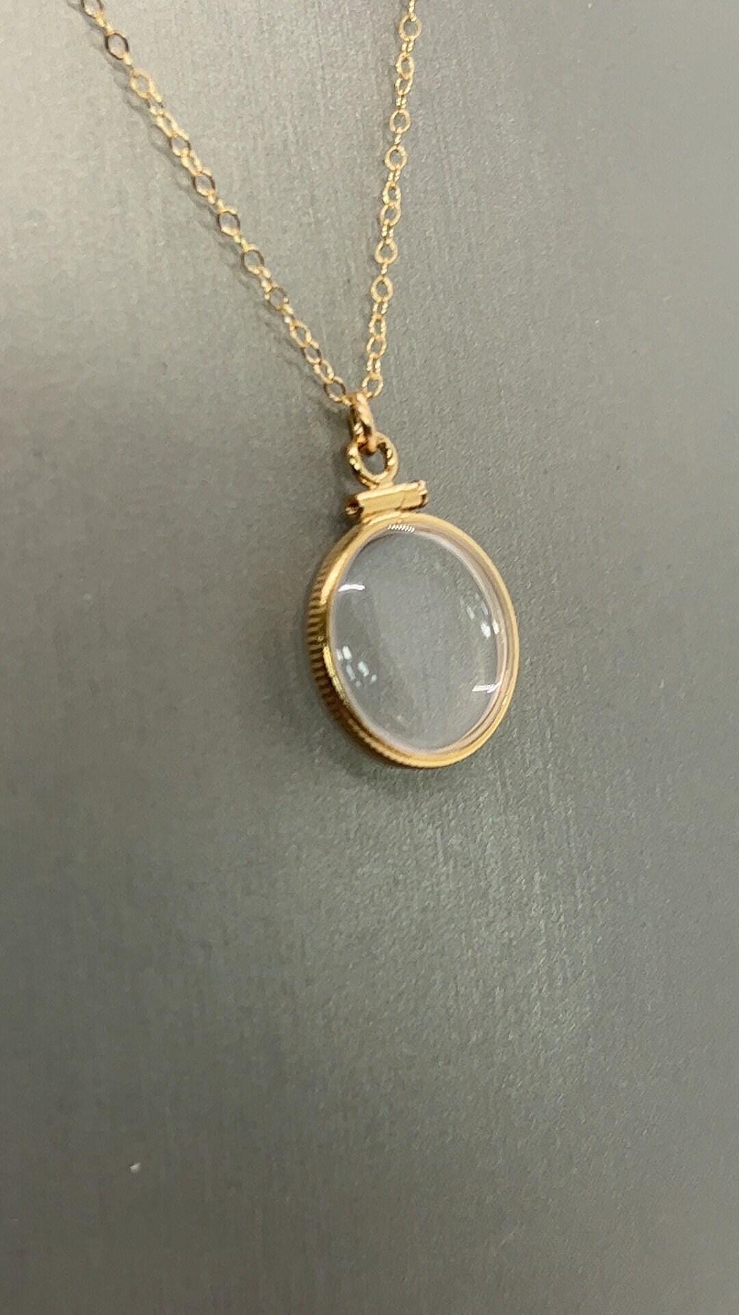 Solid 14k gold empty 16.5mm handmade shaker locket w/ free small screw driver waiting for your little treasures, with chain