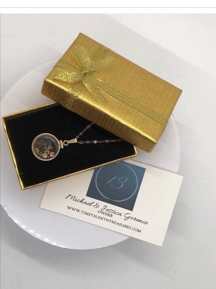 Handmade dime size citrine shaker locket 14k gold filled with beautiful november birthstone. you can custom create a locket, just ask!