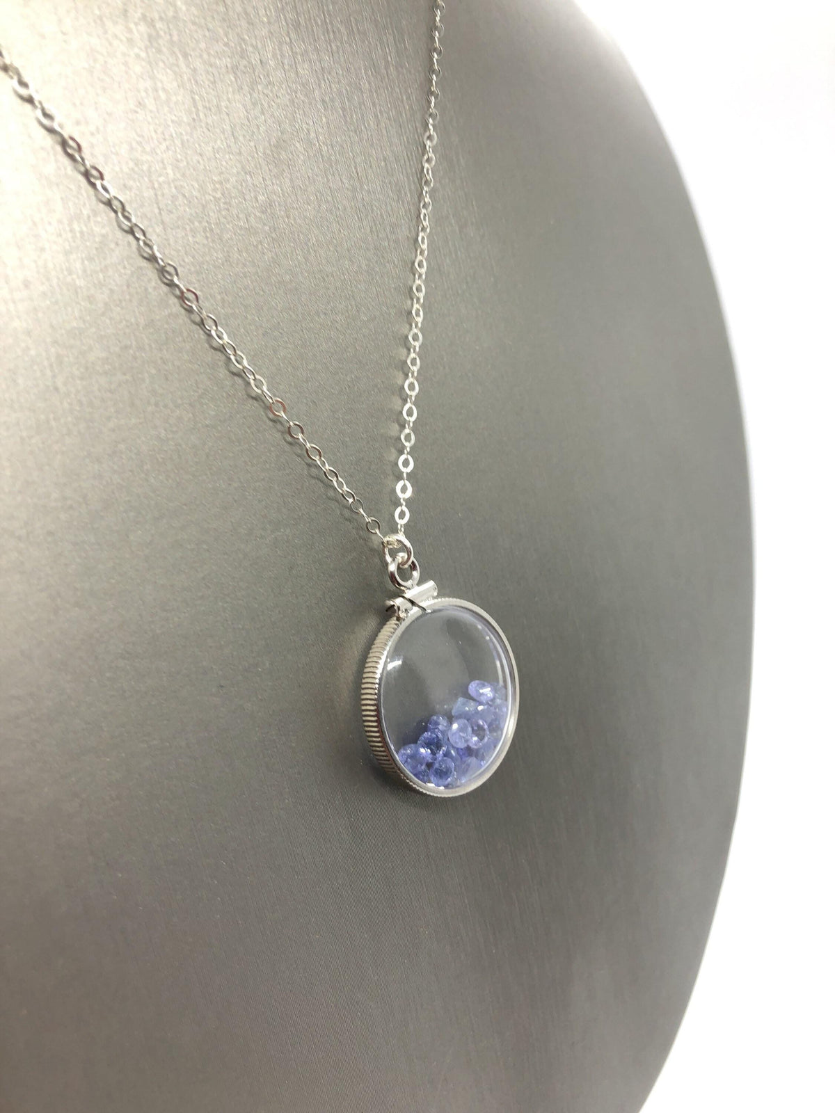 Handmade tanzanite shaker locket 14k gf or silver with beautiful december birthstone, you can custom create a locket for mother’s day