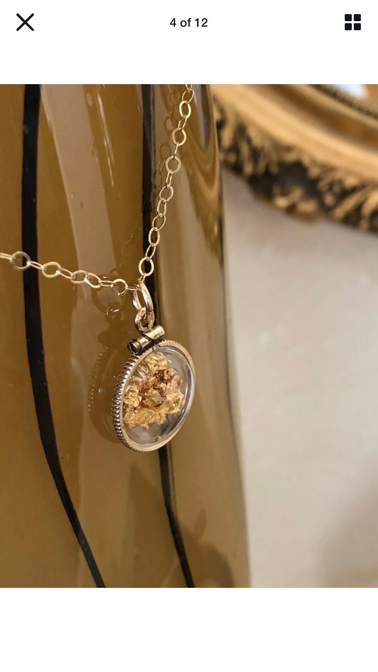 Vintage 12k gold filled locket with 23k gold inside hand made necklace