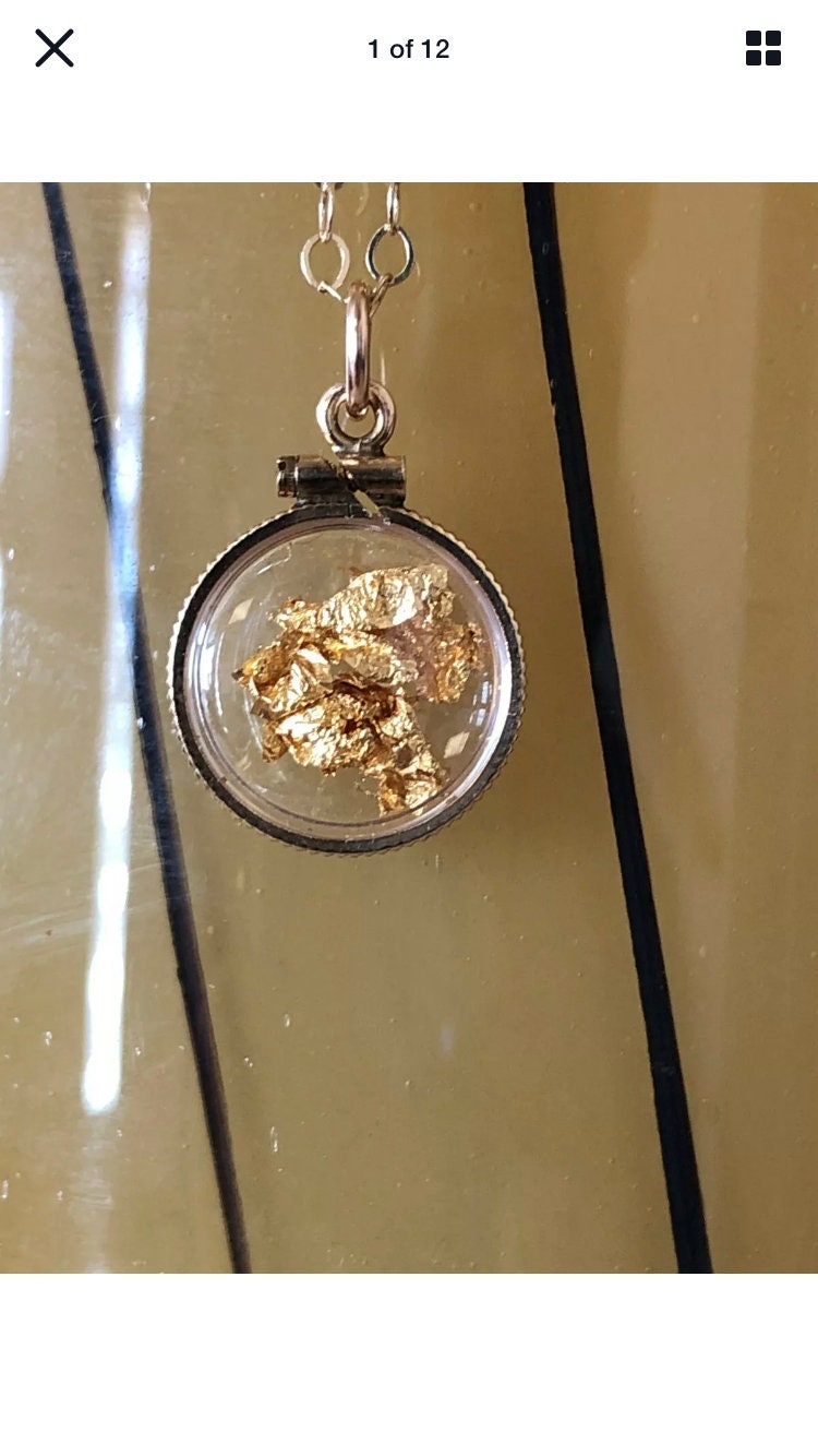 Vintage 12k gold filled locket with 23k gold inside hand made necklace