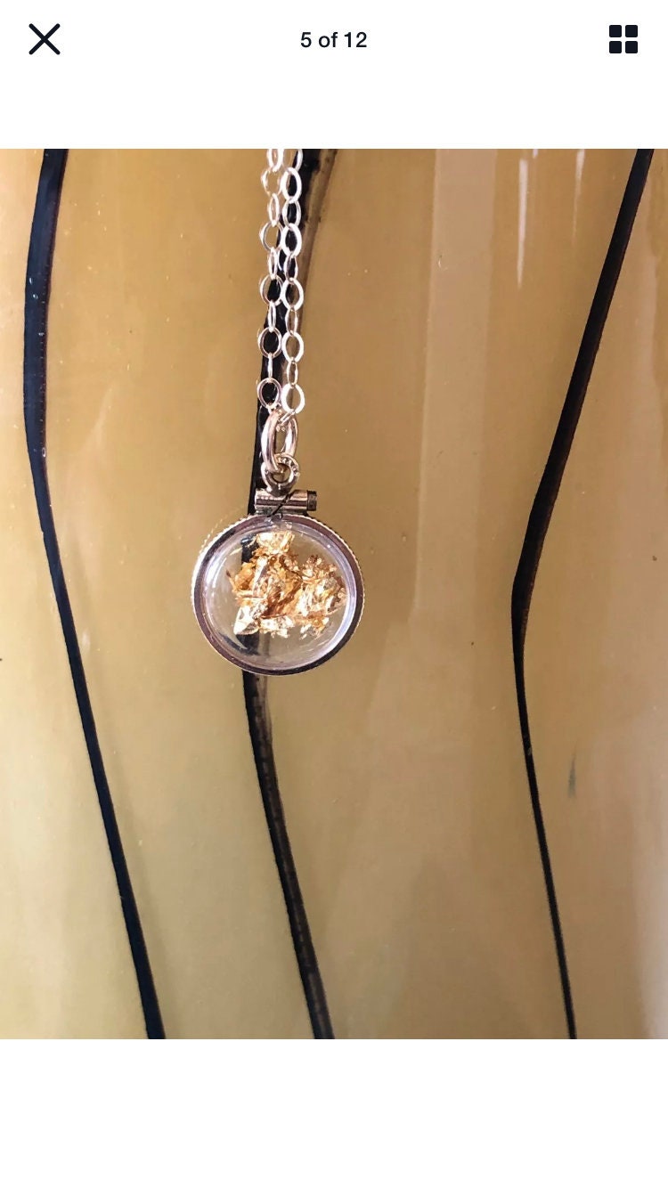 Vintage 12k gold filled locket with 23k gold inside hand made necklace