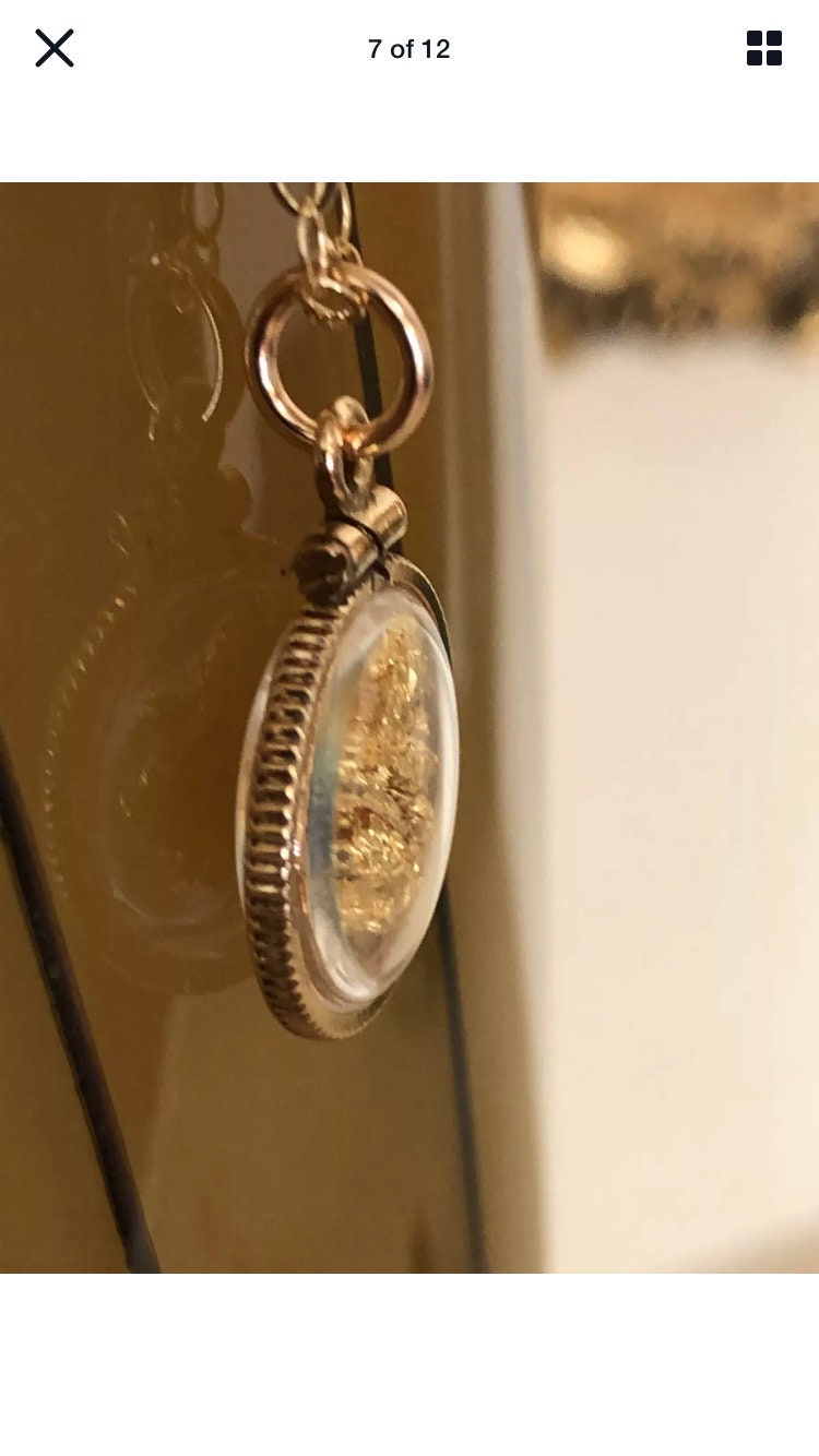 Vintage 12k gold filled locket with 23k gold inside hand made necklace