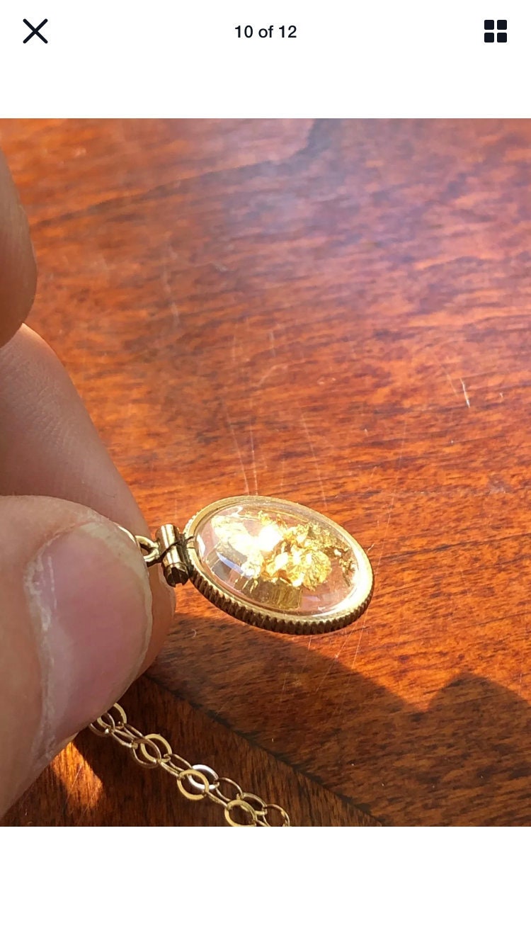 Vintage 12k gold filled locket with 23k gold inside hand made necklace
