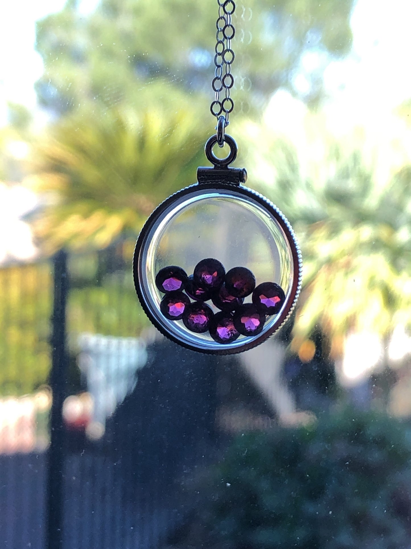 Handmade Garnet Sterling Silver shaker locket with 4.16 CTW natural gems, January birthstone Customize one for your Mother's Day! just ask