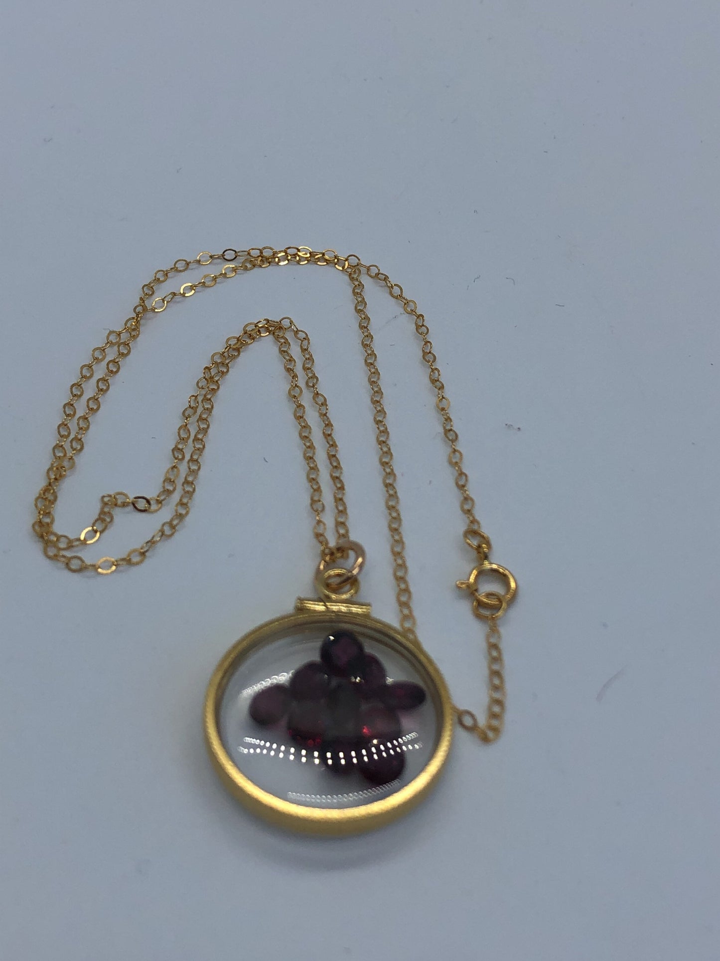 Handmade Garnet Shaker Locket 14k gold filled w/ 4.16 CTW beautiful gems , January birthstone customize one for your Mother's Day! ask me
