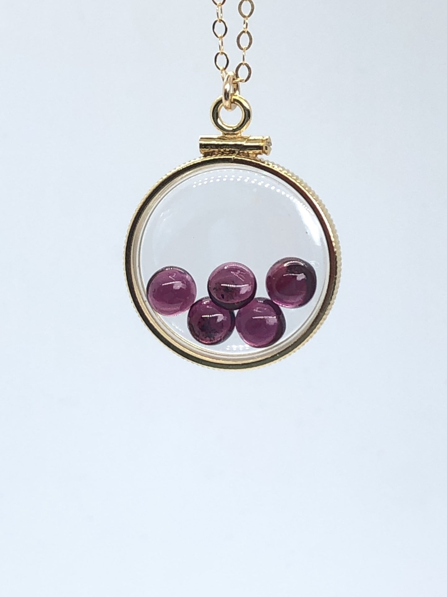 Handmade Red Garnet Shaker Locket,14k gold filled shaker w/ 3.98 CTW natural gems, January birthstone customize one for your mom? ask me how