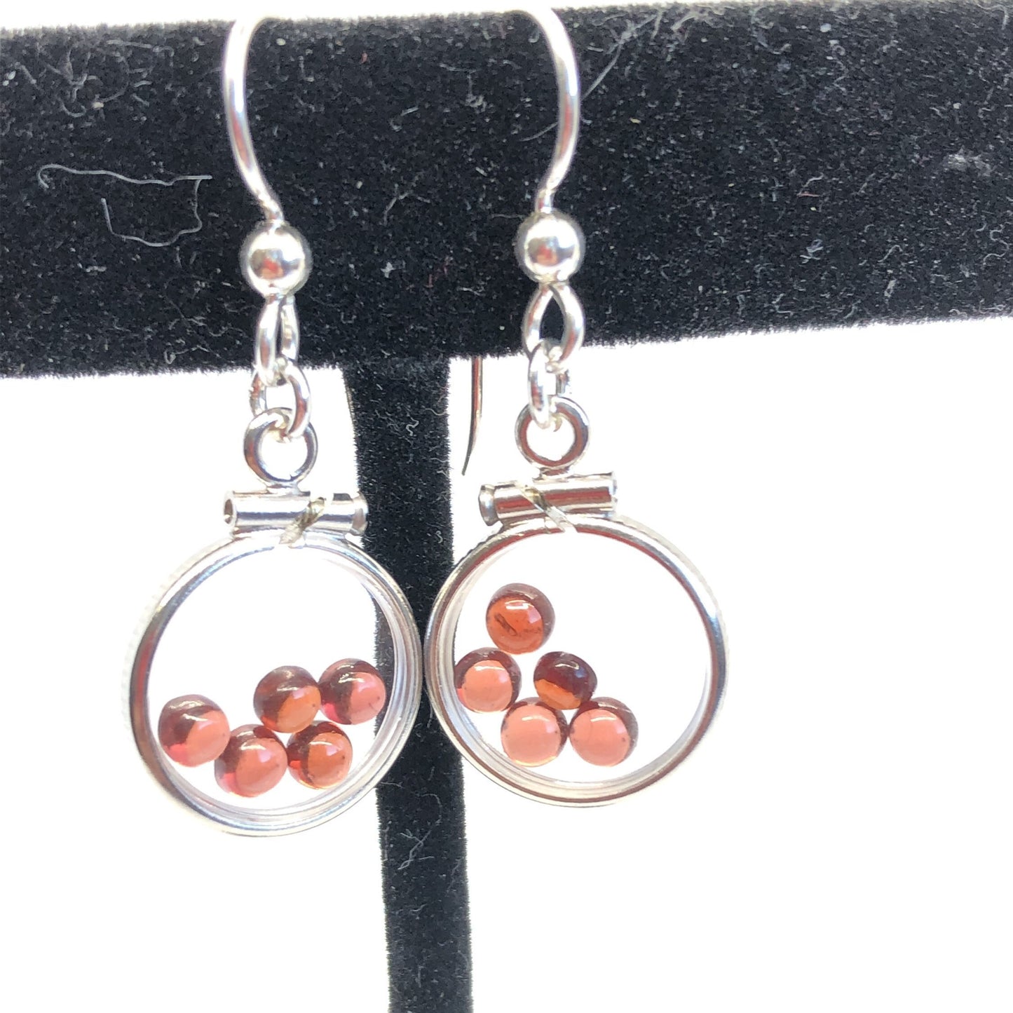 Handmade Red Garnet Sterling Silver shaker locket earrings, 2.2 CTW of beautiful genuine gems, January birthstone Make some for Mom? Ask me