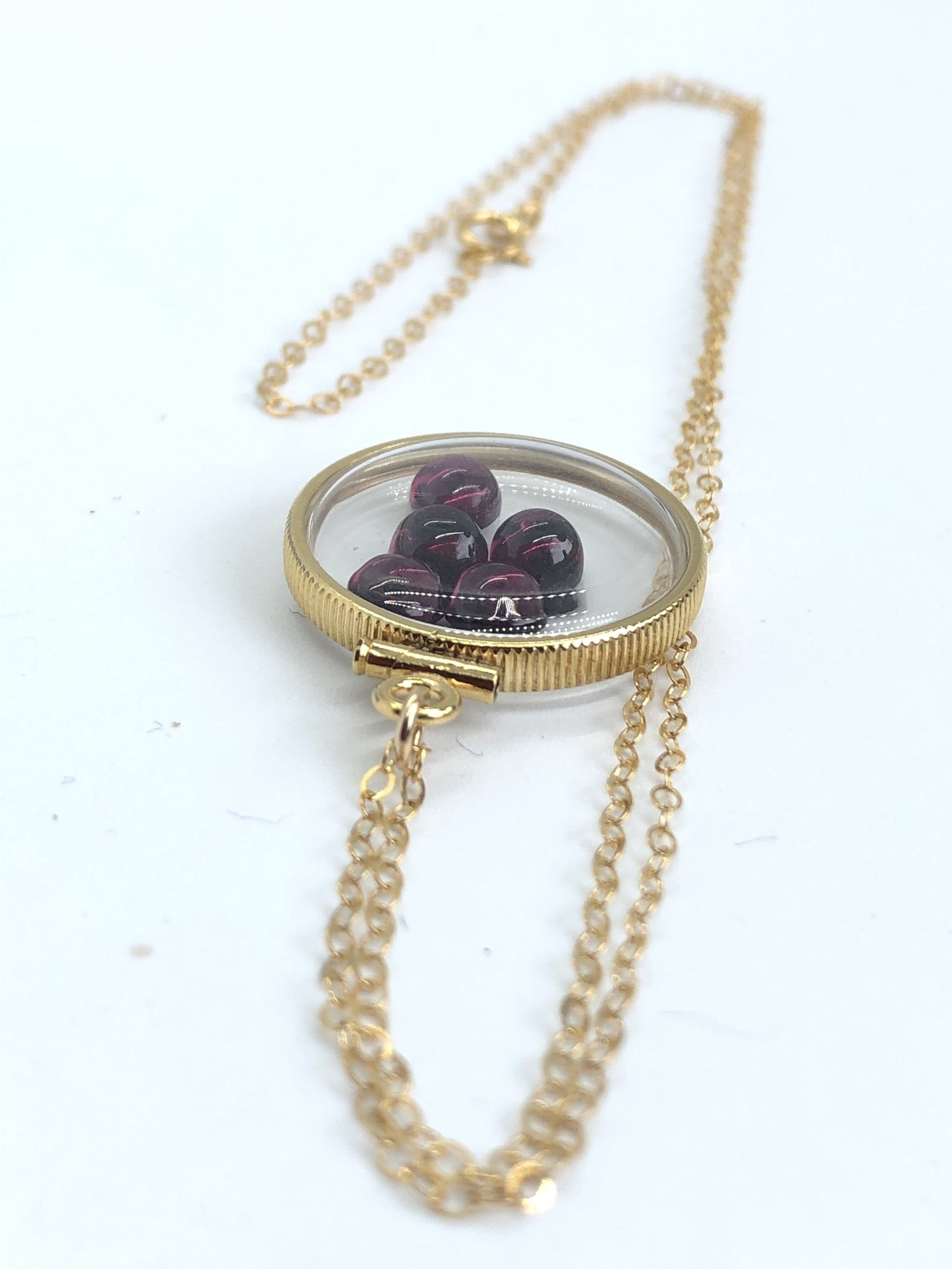Handmade Red Garnet Shaker Locket,14k gold filled shaker w/ 3.98 CTW natural gems, January birthstone customize one for your mom? ask me how