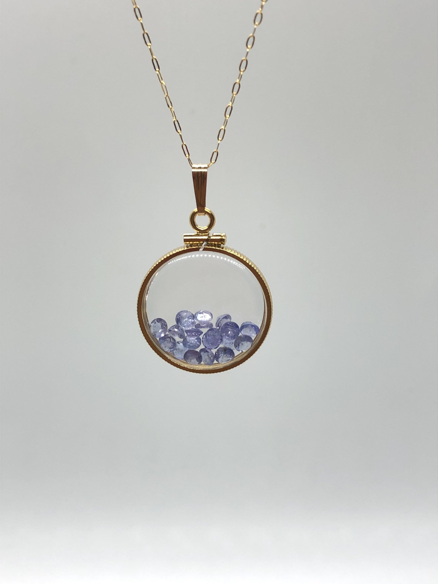 Handmade Tanzanite Shaker Locket 14k GF or Silver with beautiful December Birthstone, you can custom create a locket for Mother’s day