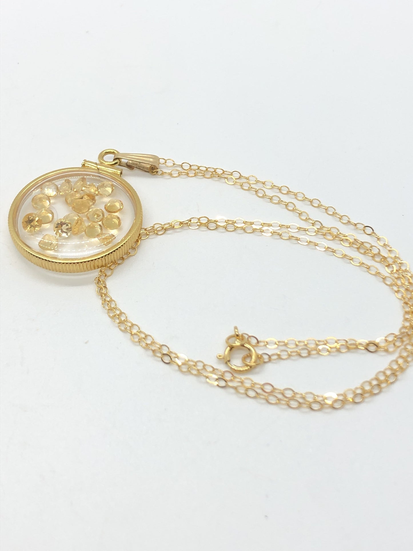 Handmade Citrine Shaker Locket 14k gold filled with beautiful November Birthstone. You can custom create one for Mother’s day ASK