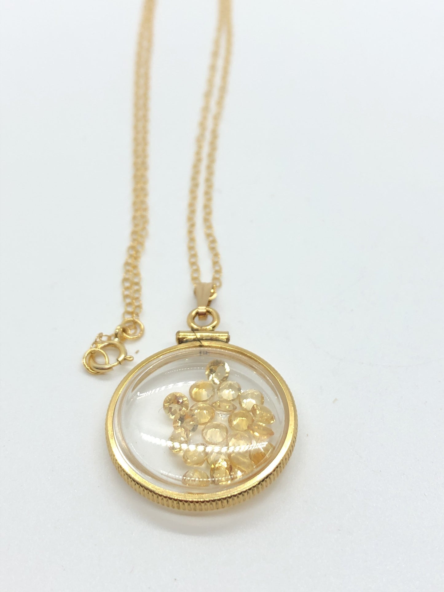 Vintage Citrine Shaker Locket 12k gold filled with beautiful November Birthstone, New Old Stock, Customer can custom create for Mother’s day