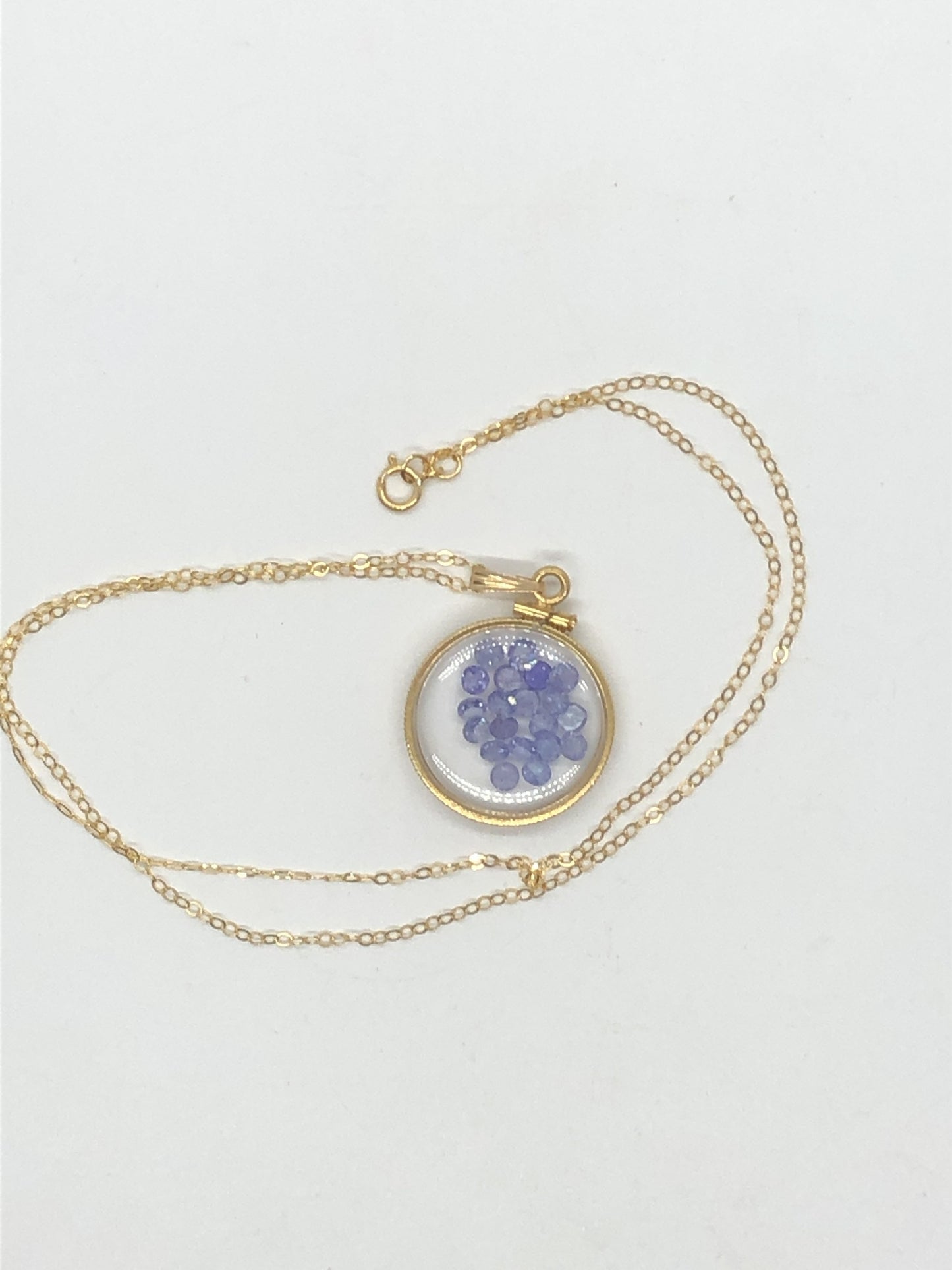 Handmade Tanzanite Shaker Locket 14k GF or Silver with beautiful December Birthstone, you can custom create a locket for Mother’s day