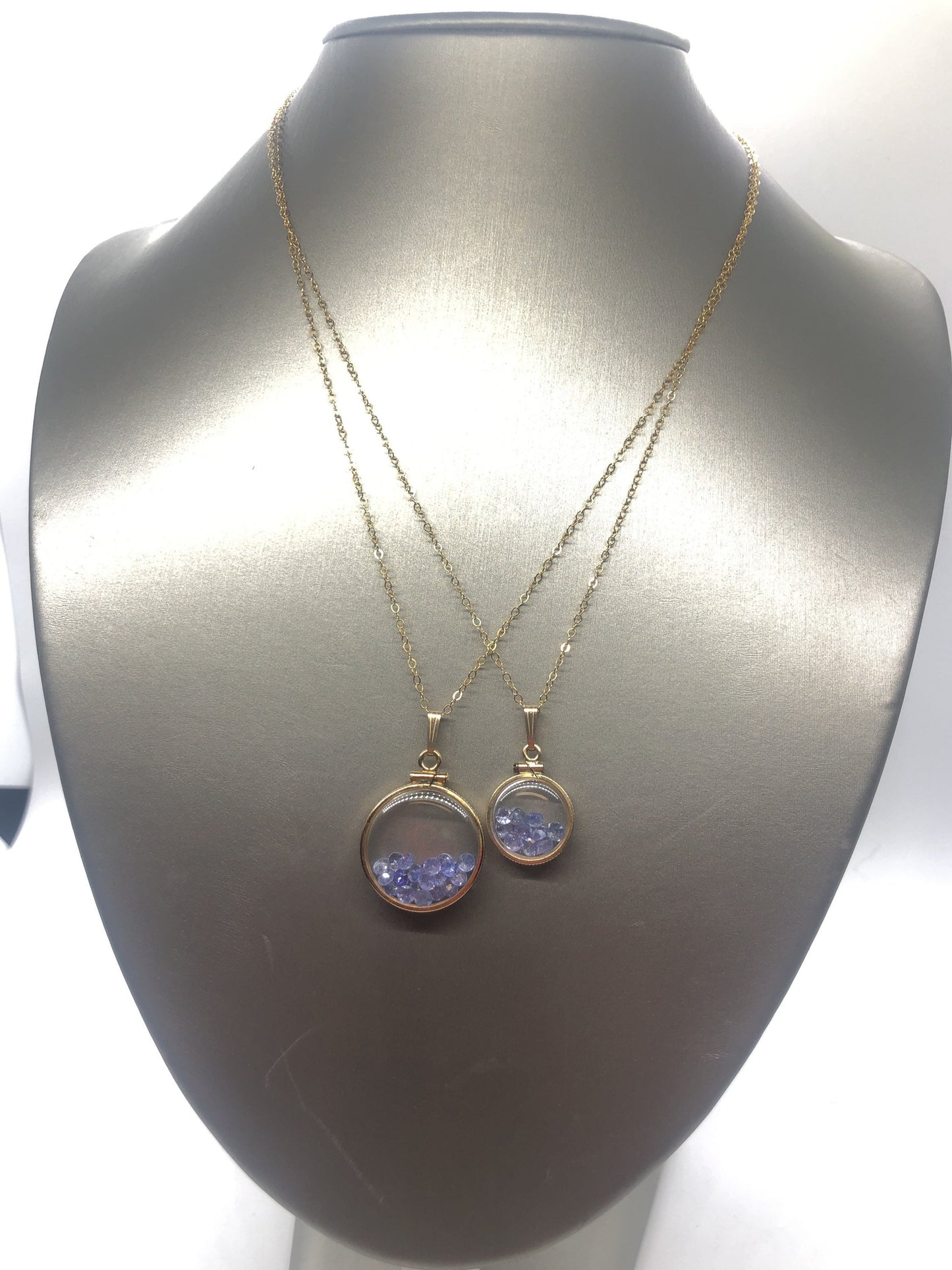 Vintage Tanzanite shaker Locket 14k gold filled, 50 year old New Stock, 20mm or 15 mm Customize one for your Mother's Day