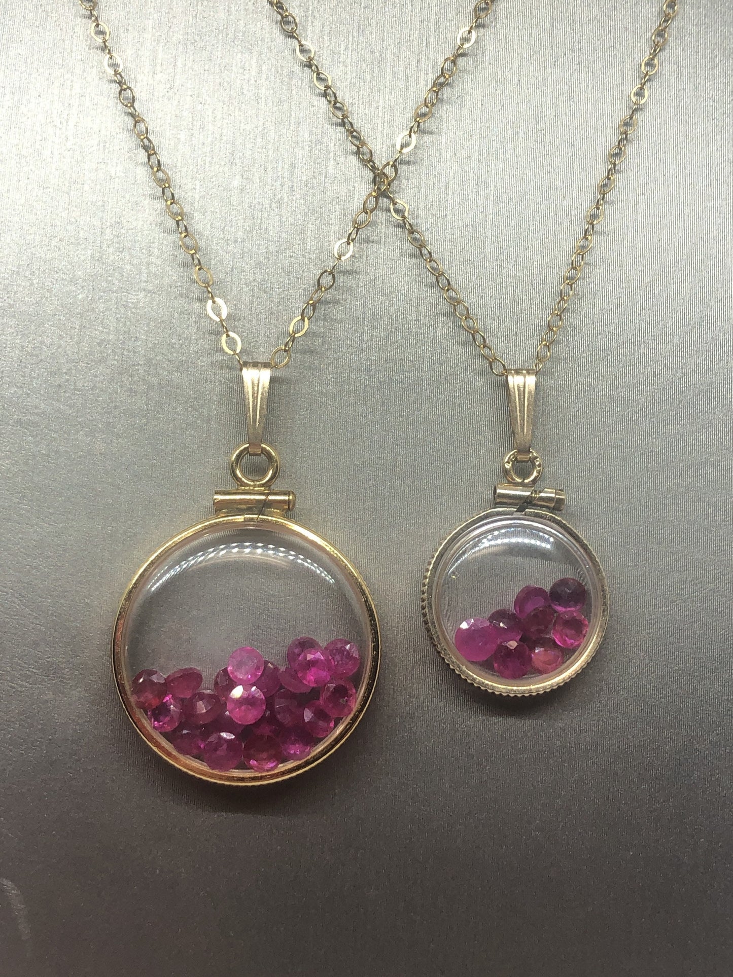 Vintage Ruby shaker Locket 12k gold filled, 50 year old New Stock, 20mm or 15 mm July birthstone, gift for Mother's Day