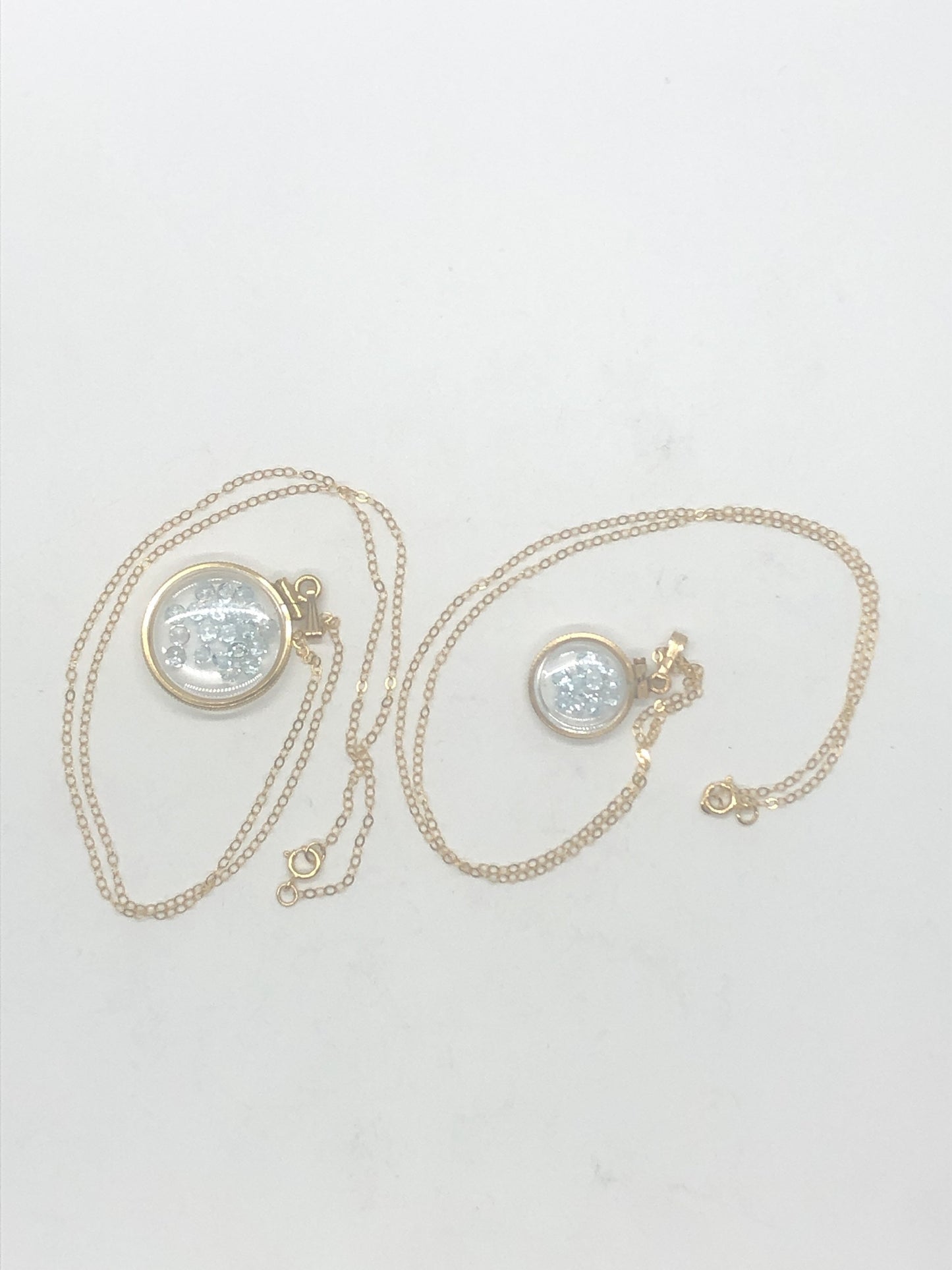 Vintage Blue Topaz shaker Locket 12k gold filled, 50 year old New old- Stock, 20mm or 15 mm size
