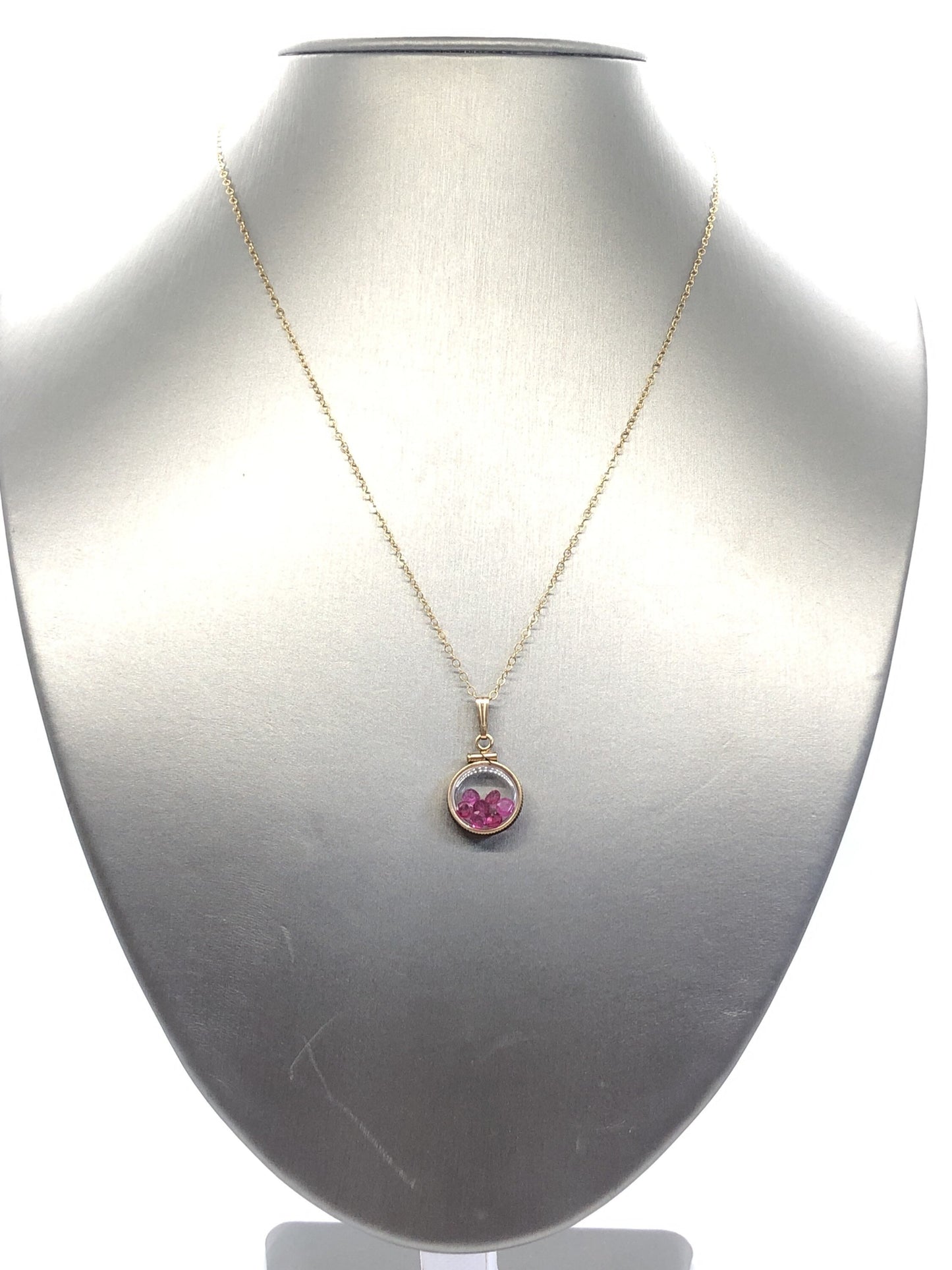 Handmade Ruby Shaker Locket 14k gold filled or silver silver with beautiful July Birthstone, 1.26 TCW