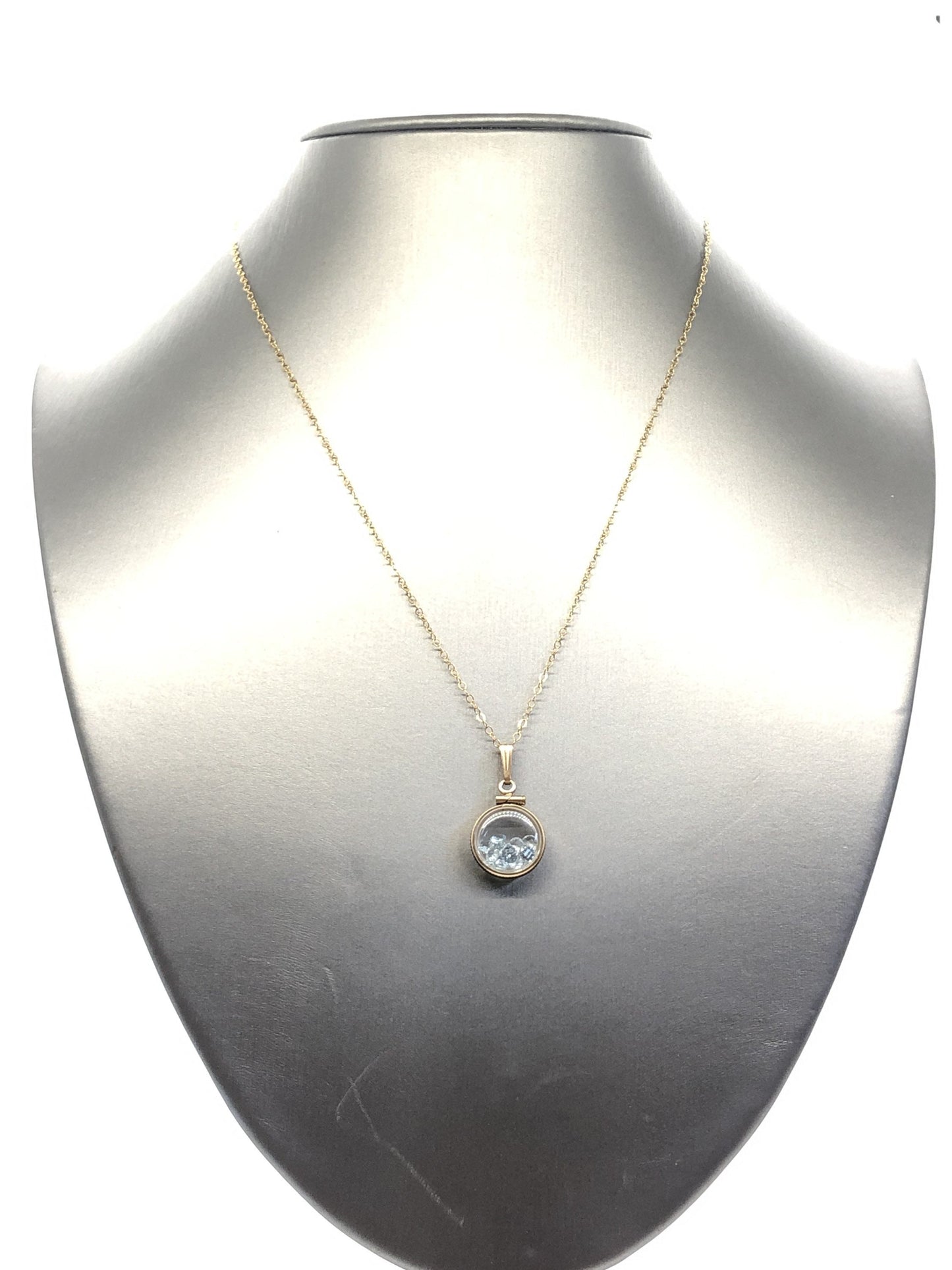 Handmade 1.1 TCW Aquamarine Shaker Locket 14k gold filled or sterling silver with March Birthstone