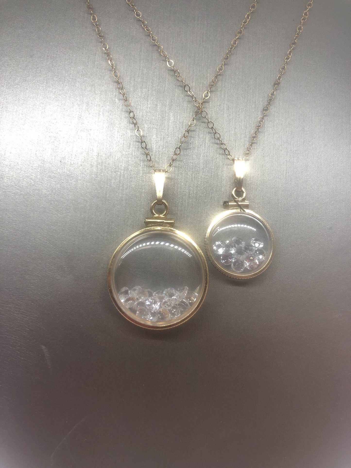 Vintage White Topaz shaker Locket 12k gold filled, 50 year old New Stock, 20mm or 15 mm April Birthstone, Mother's Day