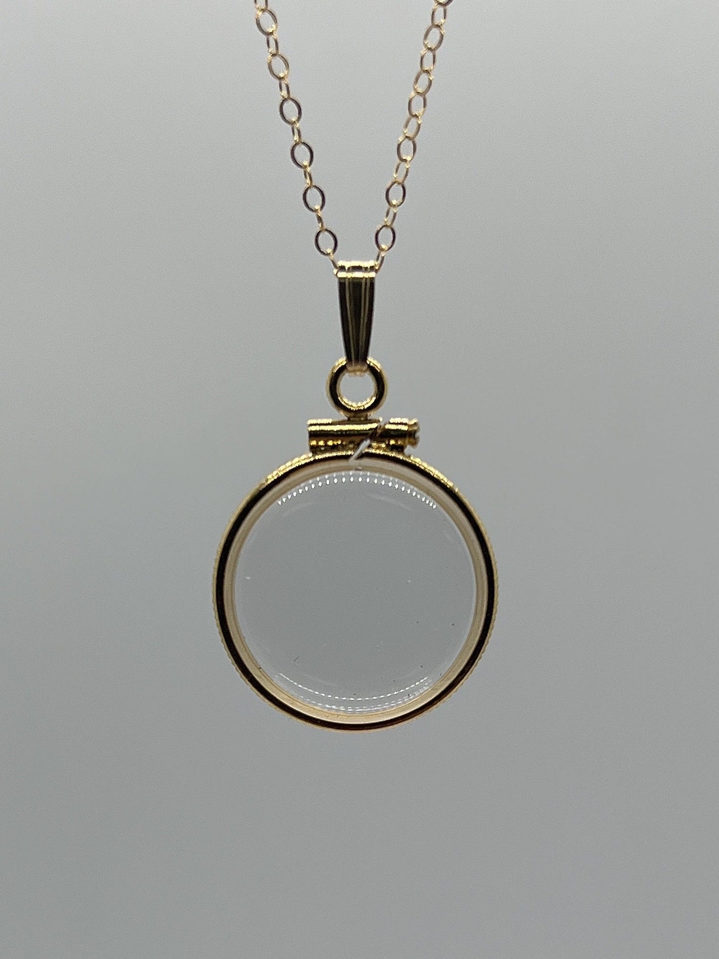 Empty Customizable 19mm Handmade 14k Gold Filled Shaker Locket Necklace w/ Free Screwdriver Waiting For Your Little Treasures