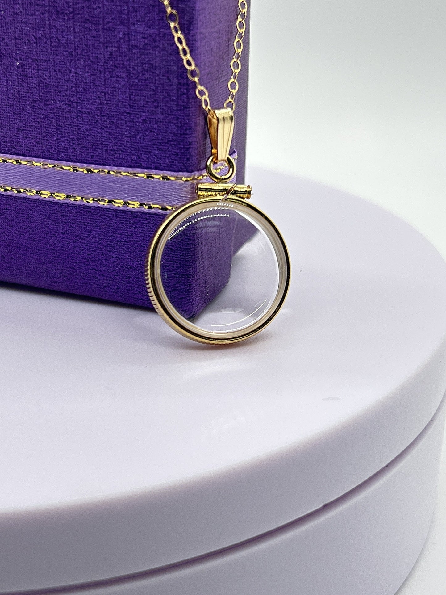 Empty Customizable 19mm Handmade 14k Gold Filled Shaker Locket Necklace w/ Free Screwdriver Waiting For Your Little Treasures