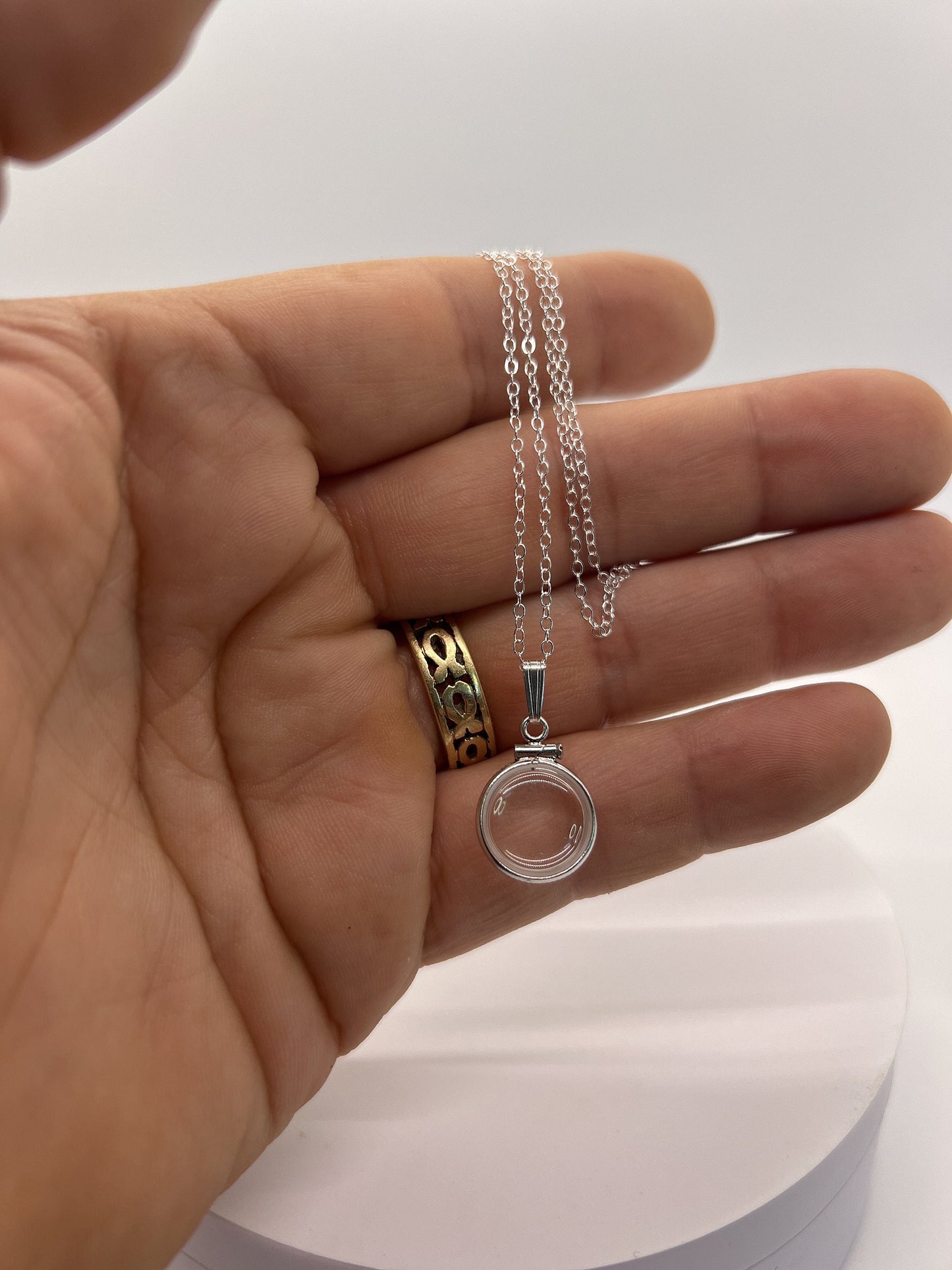 Empty, 12.5 mm Handmade sterling silver shaker locket, FREE Screwdriver,waiting for your small treasures, custom option available.